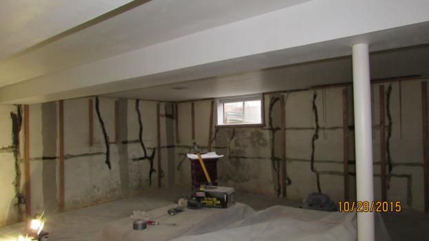 A recent basement waterproofing contractor job in the  area