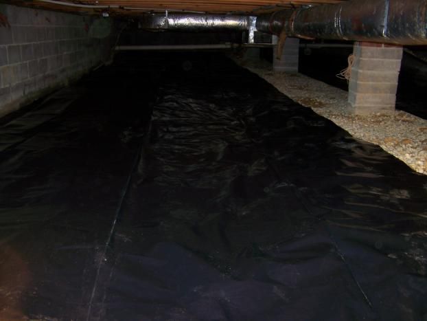 A recent crawl space encapsulation job in the  area